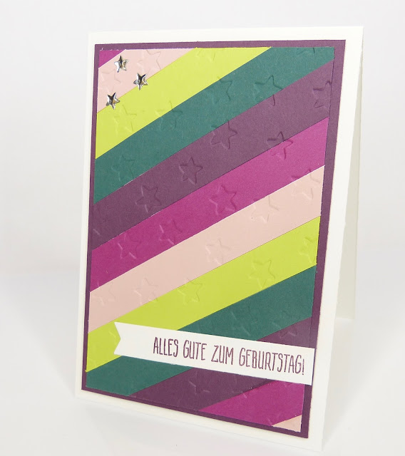Streifenkarte, Anleitung, Papierbasteln, Reste verbasteln, Stampin Up, Handmade, Stempelitis