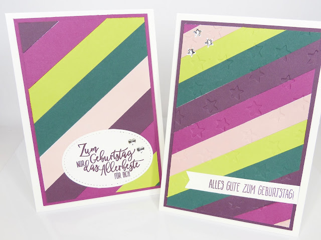 Streifenkarte, Anleitung, Papierbasteln, Reste verbasteln, Stampin Up, Handmade, Stempelitis