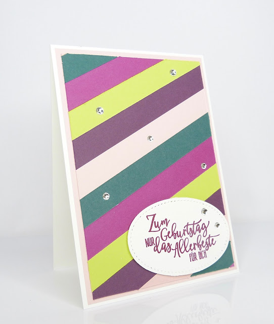 Streifenkarte, Anleitung, Papierbasteln, Reste verbasteln, Stampin Up, Handmade, Stempelitis