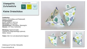 Kleine Dreiecksbox, Pyramidenbox, Anleitung, Stampin Up, Goldie, Mitbringsel, Verpackung, Stempelitis