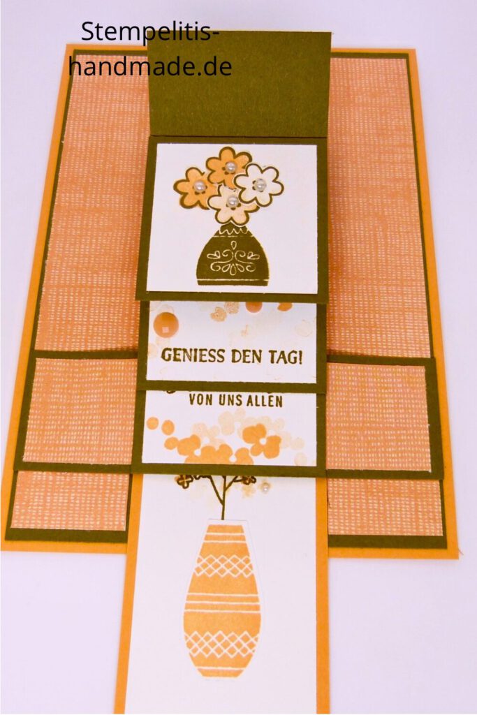 Wasserfallkarte, Wunderbare Vasen, Karten basteln, Stampin Up, handmade, Anleitung