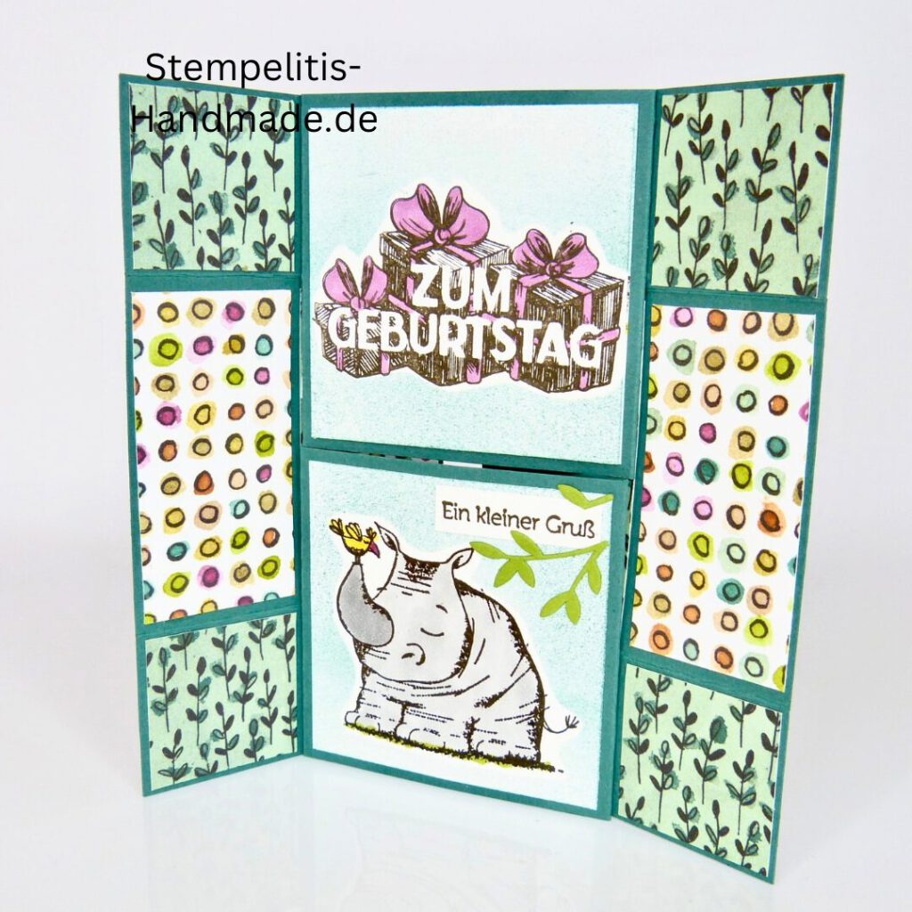 Endloskarte Tierisch wild, Karten basteln, Stampin Up, handmade, Anleitung