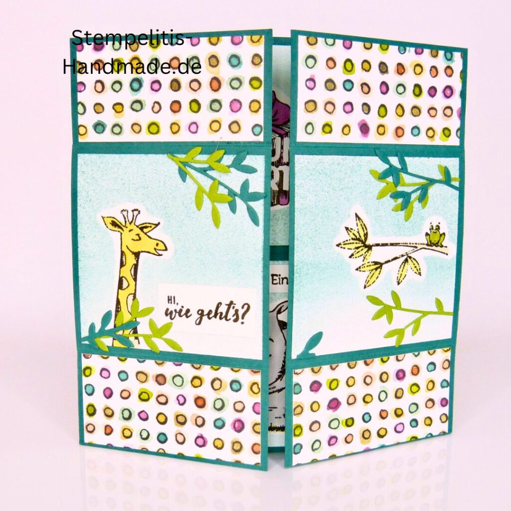 Endloskarte Tierisch wild, Karten basteln, Stampin Up, handmade, Anleitung