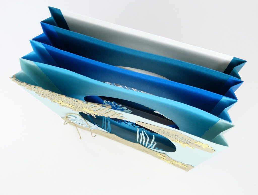 Tunnelkarte, Tutorial, Anleitung, Kartenform, Video, Papierbasteln, Meer, Stampin Up, Stempelitis