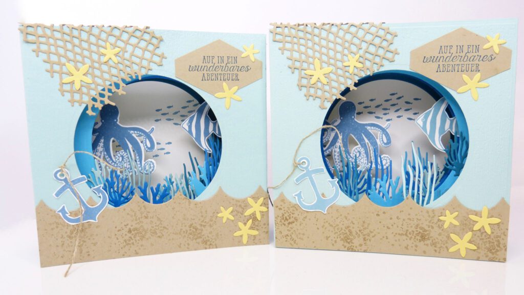 Tunnelkarte, Tutorial, Anleitung, Kartenform, Video, Papierbasteln, Meer, Stampin Up, Stempelitis