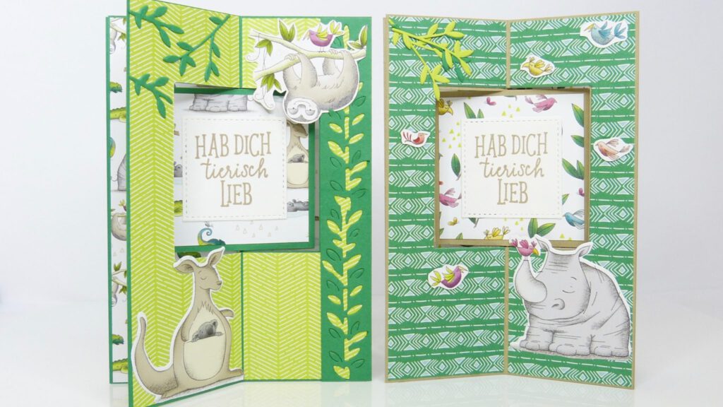 X Karte mit Fenster, Kartenform, Papierbasteln, Stampin Up, Stempelitis, handmade, Anleitung