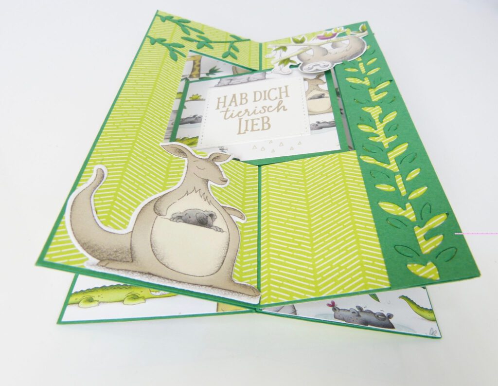 X Karte mit Fenster, Kartenform, Papierbasteln, Stampin Up, Stempelitis, handmade, Anleitung