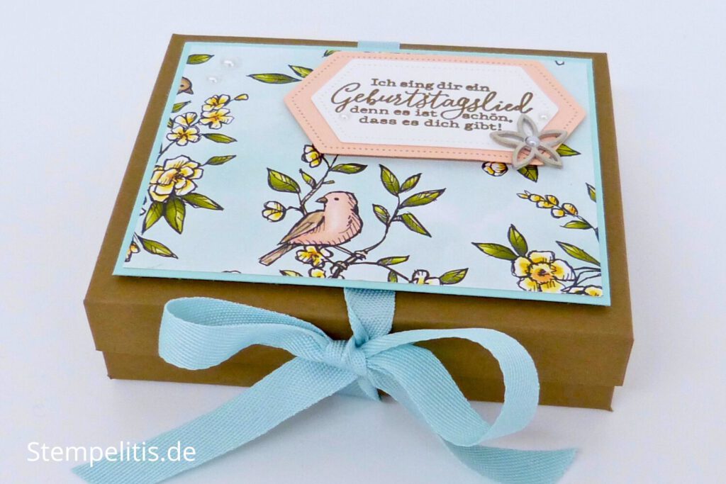 Geschenkbox, Vogelgarten, Anleitung, Verpackung, Geburtstag, Stampin Up