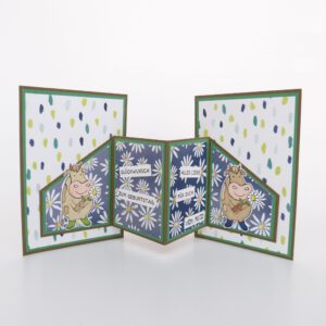 Kuhle Grüße, doppelte Einsteckkarte, Karten basteln, Kartenform, Funfold, Stampin Up, Stempelitis