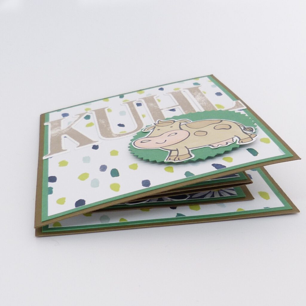 Kuhle Grüße, doppelte Einsteckkarte, Karten basteln, Kartenform, Funfold, Stampin Up, Stempelitis