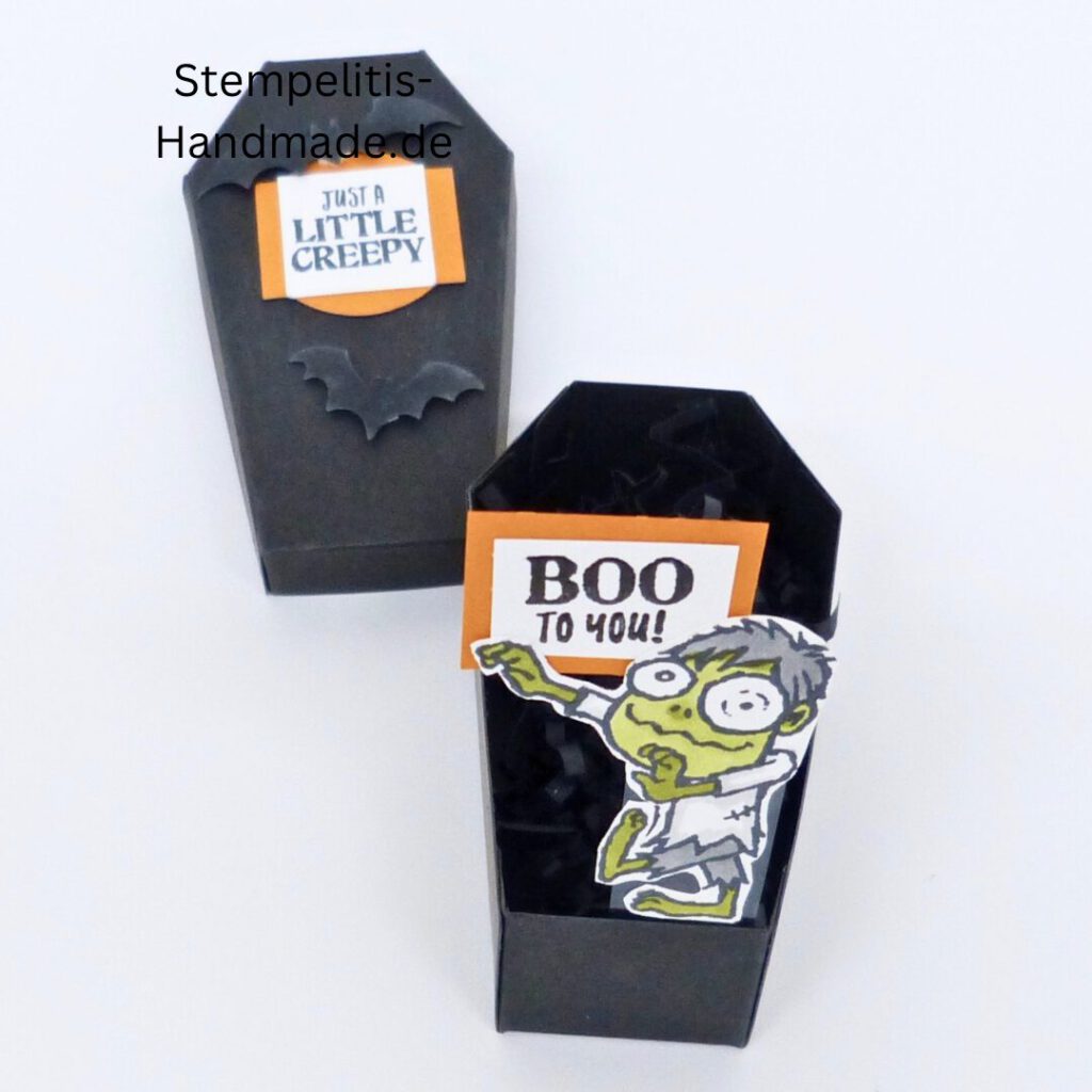 Halloween Sarg, basteln, Stampin Up, handmade, Anleitung