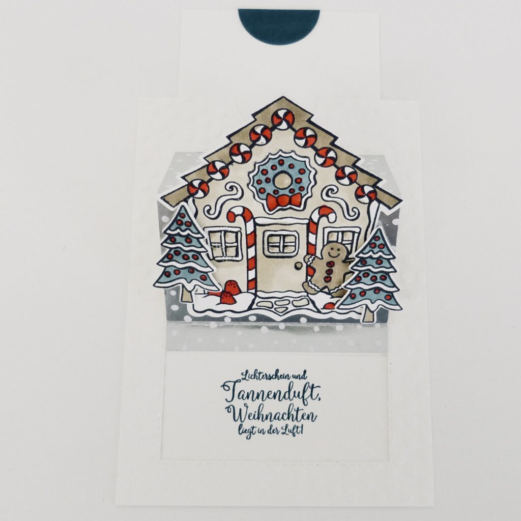 Ziehkarte, Weihnachten, Stampin Up, Knusperhäuschen, Papierbasteln, DIY, handmade, Stempelitis