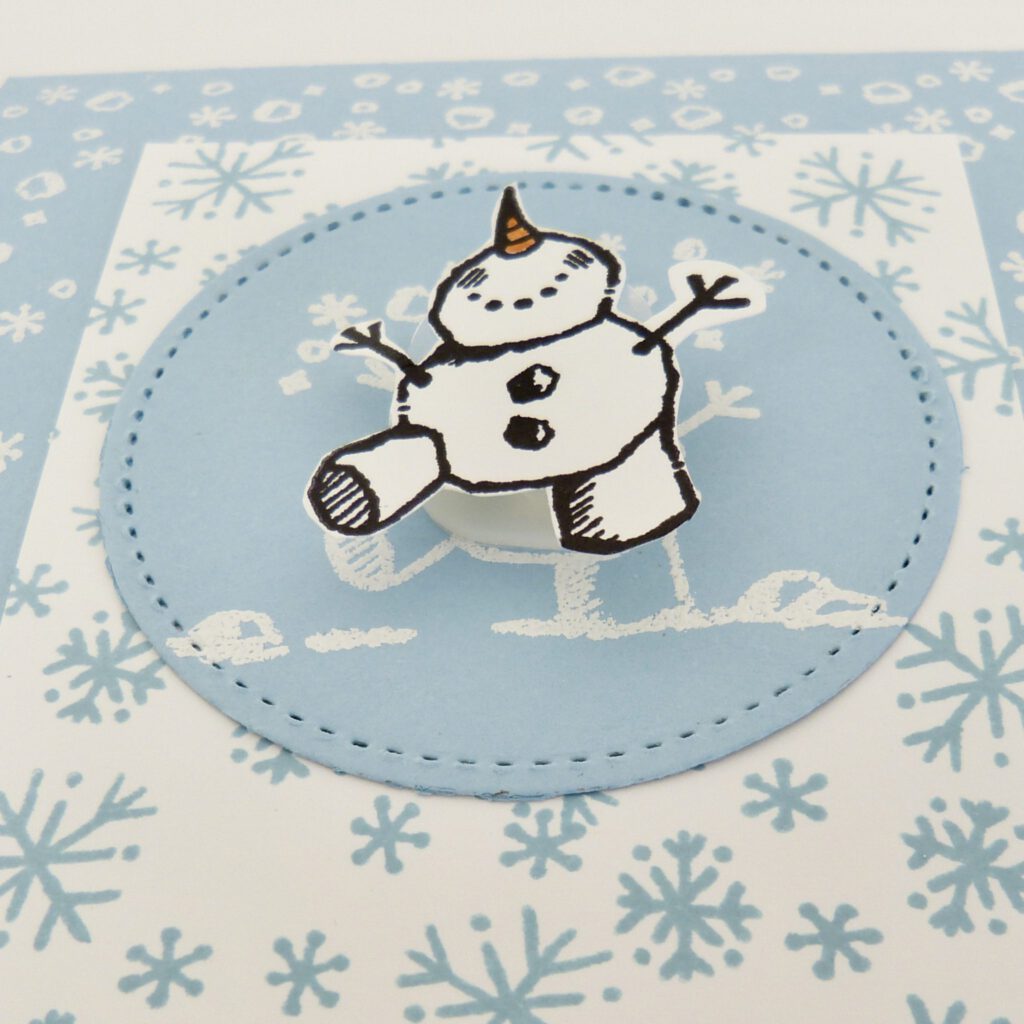Wobbelkarte, Weihnachten, Stampin Up, Schneeman, Papierbasteln, DIY, handmade, Stempelitis