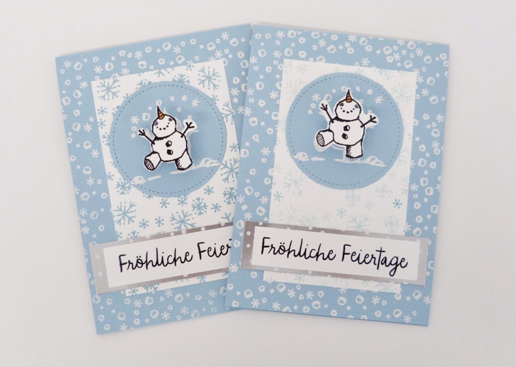 Wobbelkarte, Weihnachten, Stampin Up, Schneeman, Papierbasteln, DIY, handmade, Stempelitis