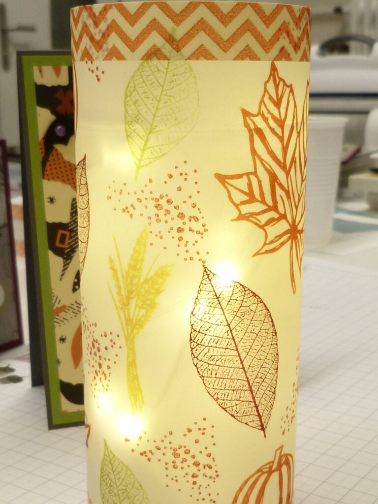 Mini LED, Herbstliche Laterne, Lichterkette, Stampin Up, Papierbasteln, DIY, handmade, Stempelitis