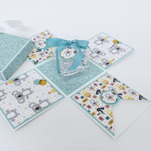 Explosionsbox mit lustigen Koalas