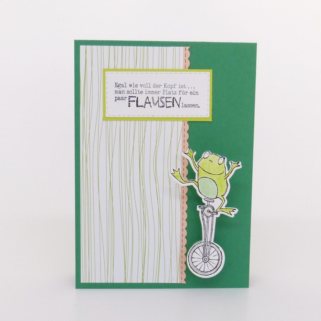 Wobble Karte, Frosch, Frösche, Stampin Up, Stempelitis, handmade, Anleitung, basteln