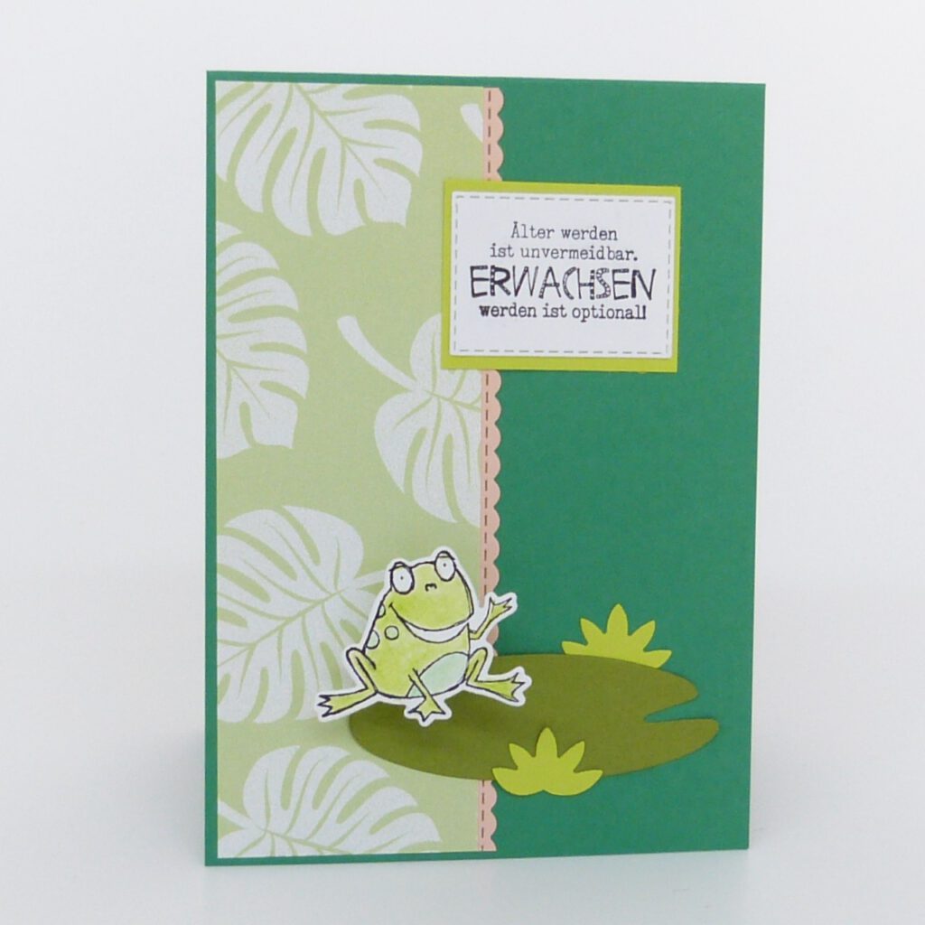 Wobble Karte, Frosch, Frösche, Stampin Up, Stempelitis, handmade, Anleitung, basteln