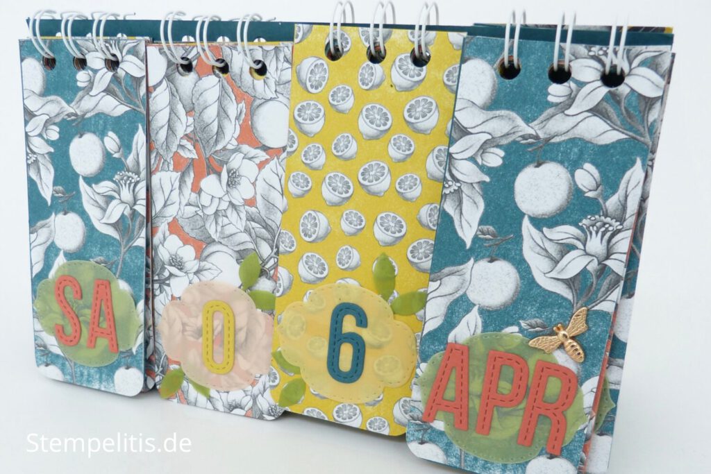 Ewiger Kalender, Botanische Prints, Anleitung, Stampin Up, Stempelitis, handmade, Kalender basteln