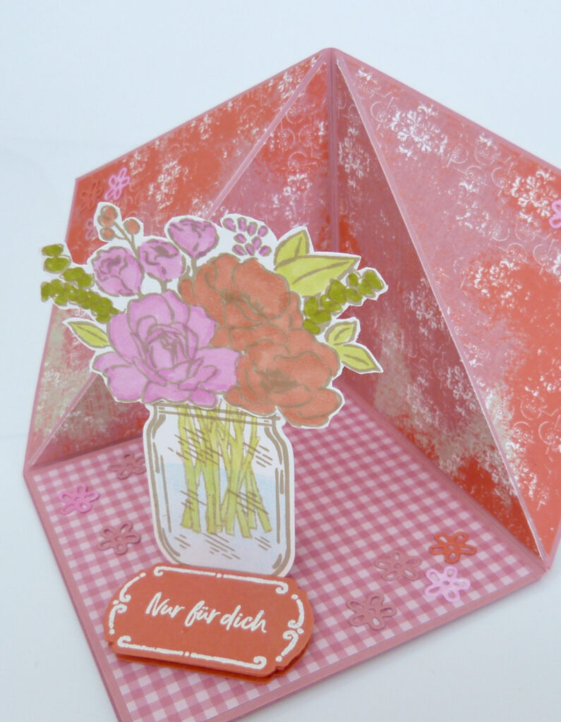 Triple Corner, Jar of Flowers, Stampin Up, Stempelitis, handmade, Anleitung, basteln