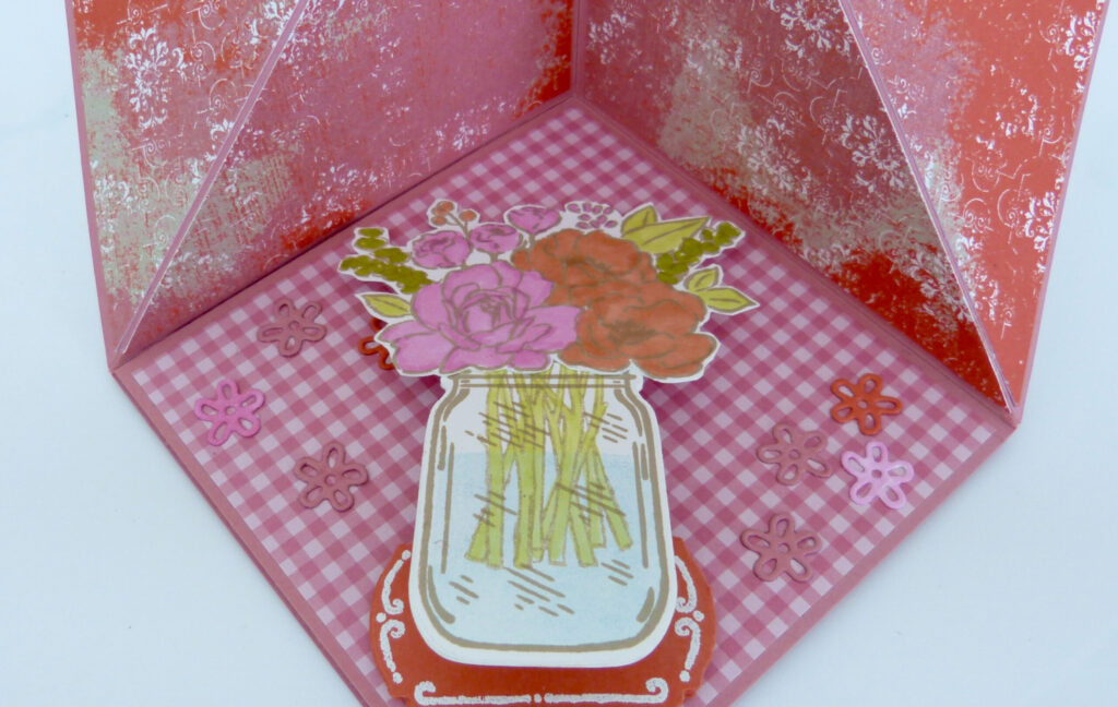 Triangle Corner, Jar of Flowers, Stampin Up, Stempelitis, handmade, Anleitung, basteln