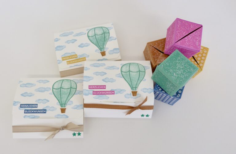 Springwürfel im Umschlag, Geschenkverpackung, Überraschung, Stampin Up, basteln, handmade