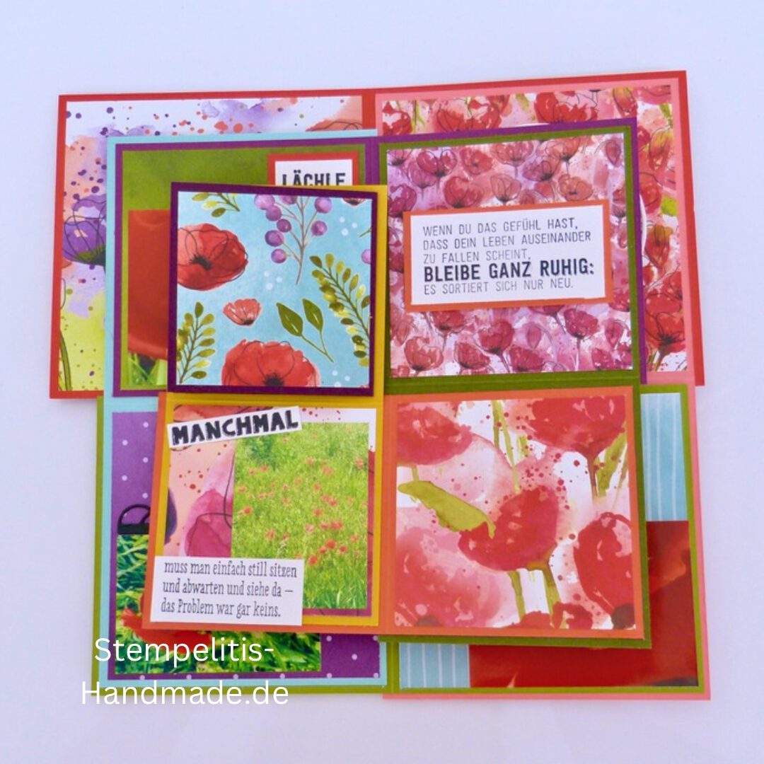 Album, Minialbum, Mazecard, Mohnvküten, handmade, Papierbasteln, Stampin up