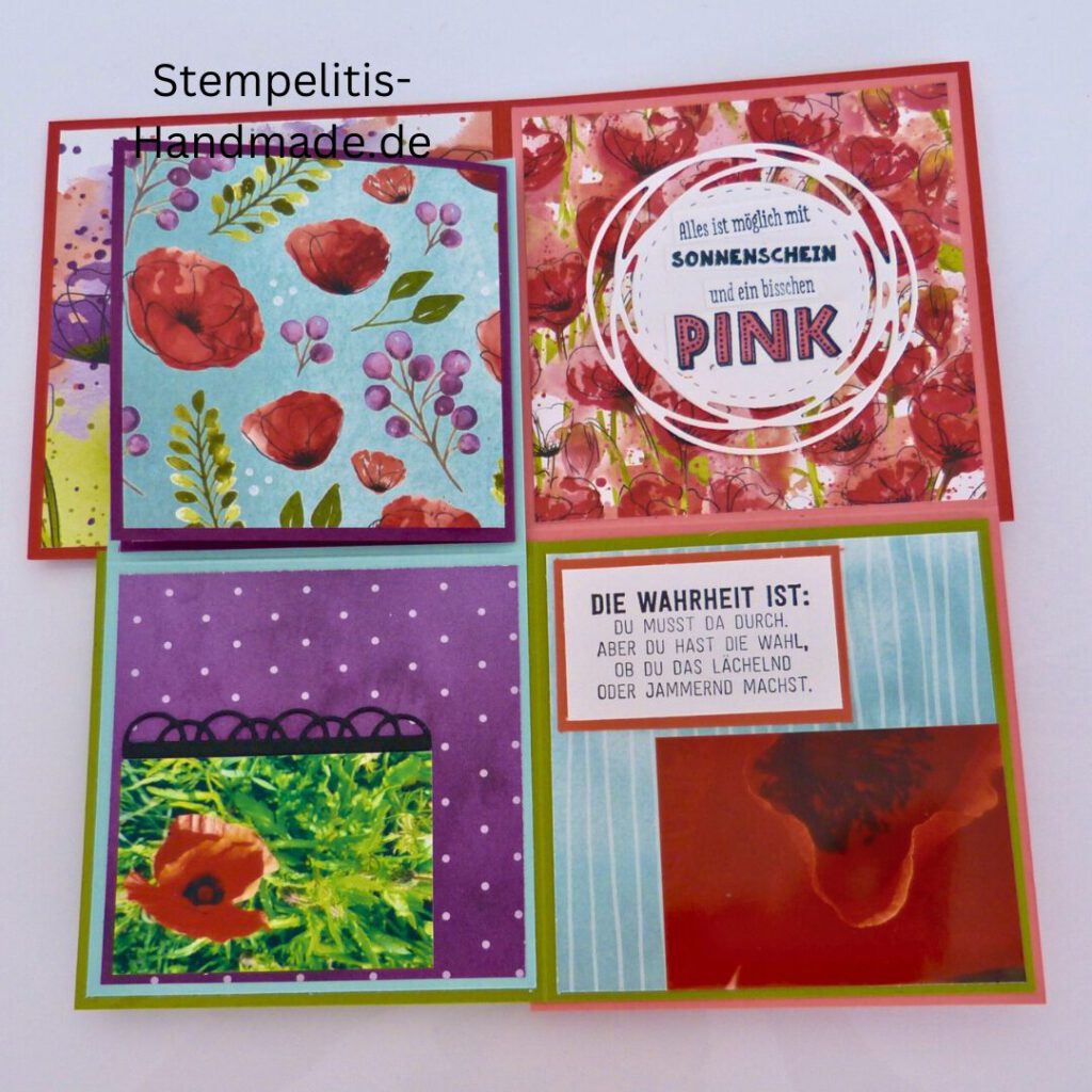 Album, Minialbum, Mazecard, Mohnvküten, handmade, Papierbasteln, Stampin up