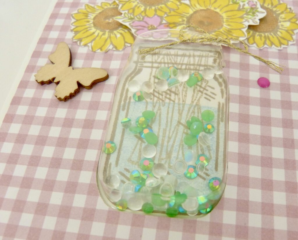 Schüttelkarte, Jar of Flowers, handmade, Kartentechnik, Stampin Up, Stempelitis, basteln