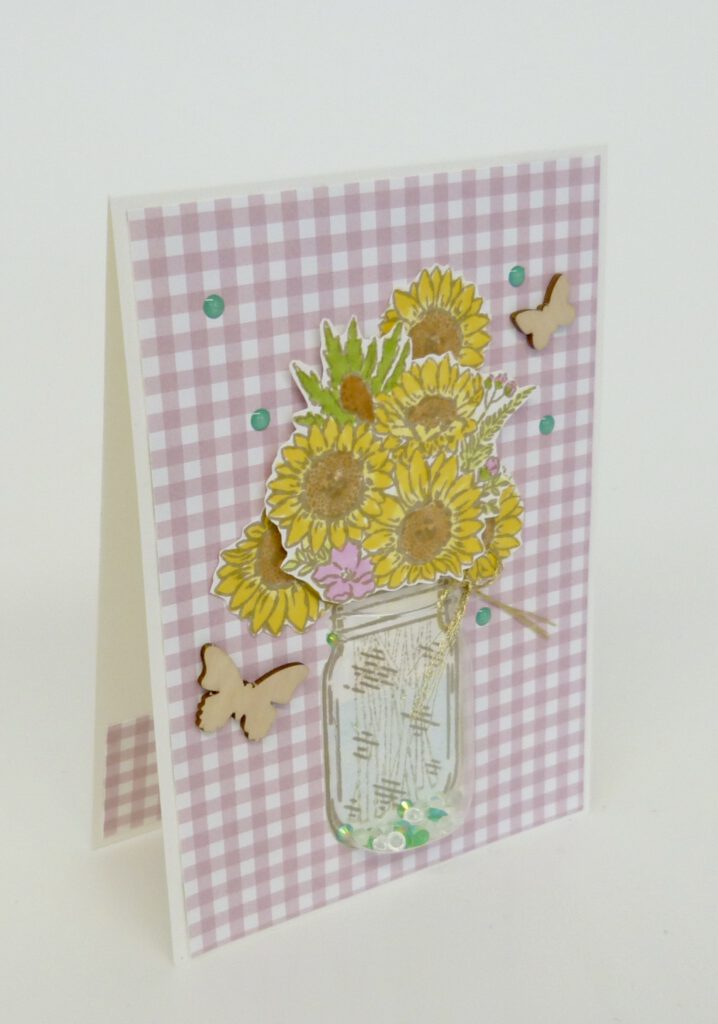 Schüttelkarte, Jar of Flowers, handmade, Kartentechnik, Stampin Up, Stempelitis, basteln
