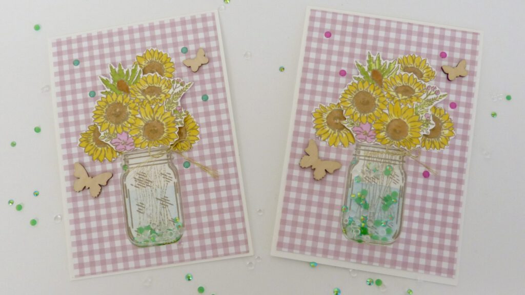 Schüttelkarte, Jar of Flowers, handmade, Kartentechnik, Stampin Up, Stempelitis, basteln