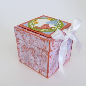 Große Explosionsbox | Vogel-Motive und Blumen
