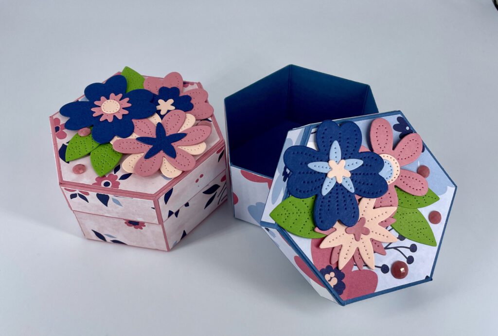 Hexagon box, Verpackung, Schachtel, basteln, handmade, Stampin up, Stempelitis