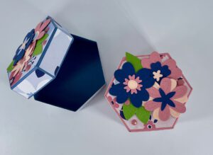 Hexagon box, Verpackung, Schachtel, basteln, handmade, Stampin up, Stempelitis