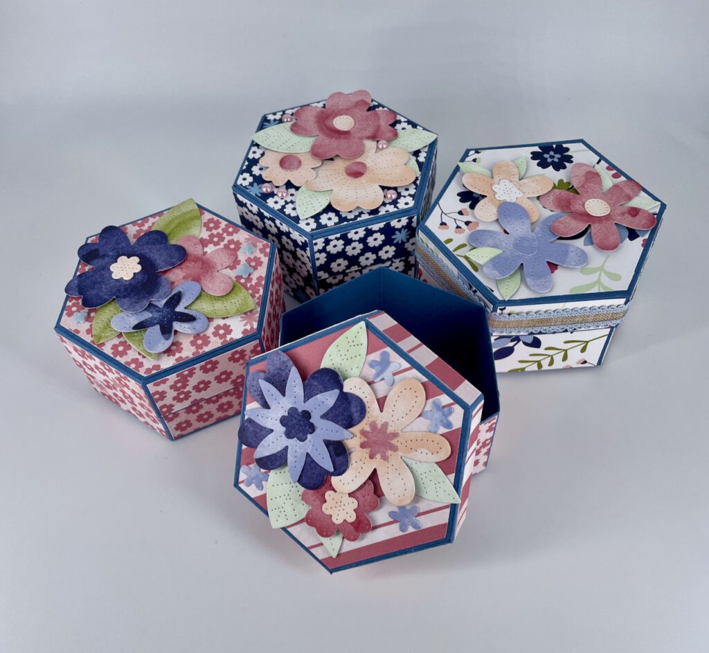 Hexagon box, Verpackung, Schachtel, basteln, handmade, Stampin up, Stempelitis