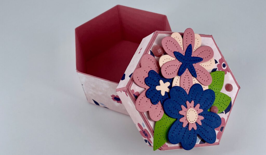 Hexagon box, Verpackung, Schachtel, basteln, handmade, Stampin up, Stempelitis