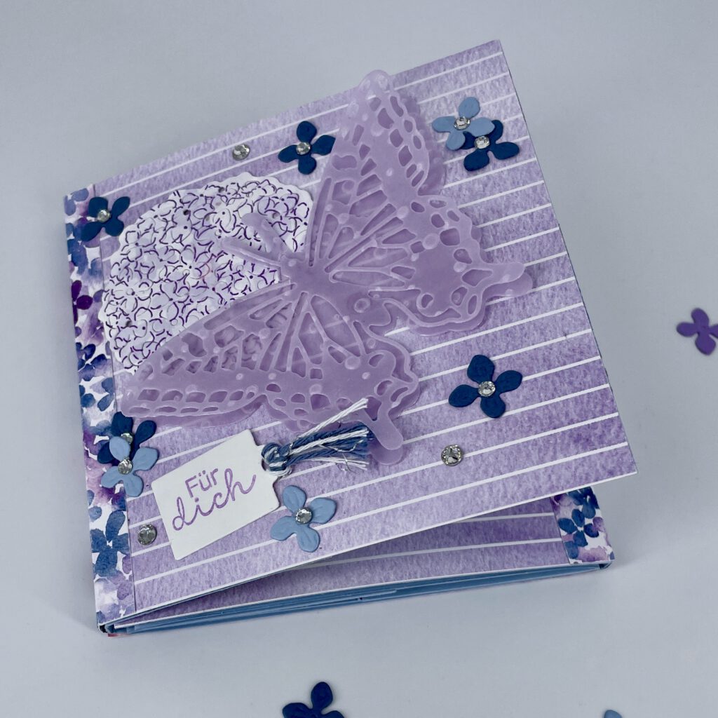 Minialbum, Fotoalbum, Hortensien, Album basteln, Papierbasteln, Stampin Up