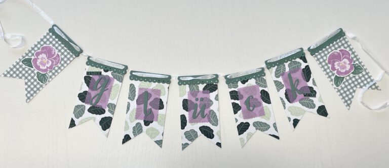 Girlande, Stiefmütterchen, basteln, Stampin Up, handmade, Anleitung