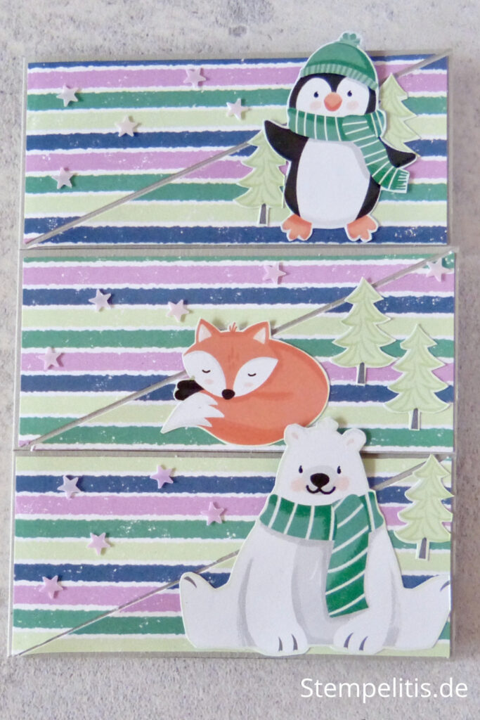 Triple Easel Karte, Pinguin, Weihnachten, Anleitung, Tutorial, Weihnachtskarte, Papierbasteln, basteln, handmade, DIY, Stampin Up, Stempelitis