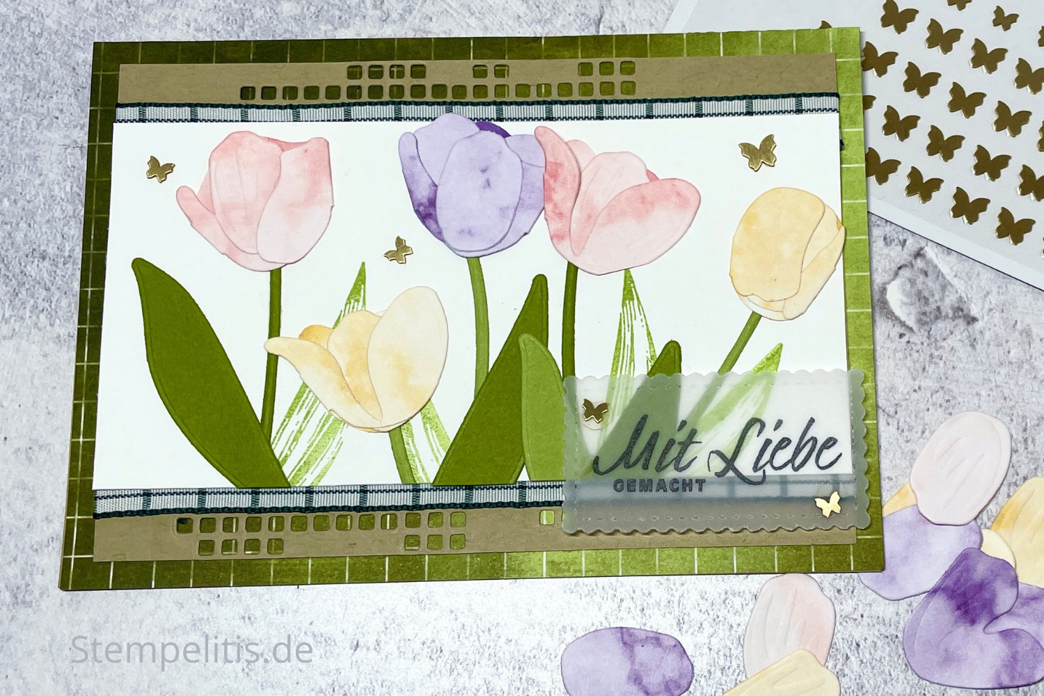 Tulpen, Blühende Felder, Karten basteln, Stampin Up, handmade, Anleitung