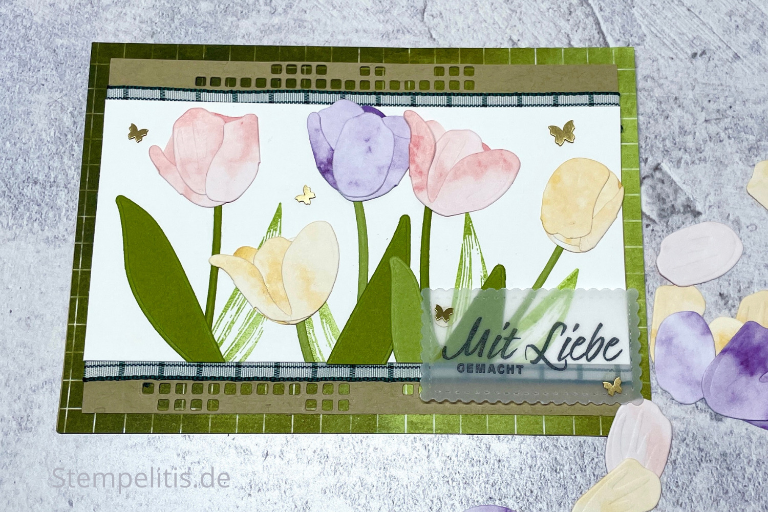 Tulpen, Blühende Felder, Karten basteln, Stampin Up, handmade, Anleitung
