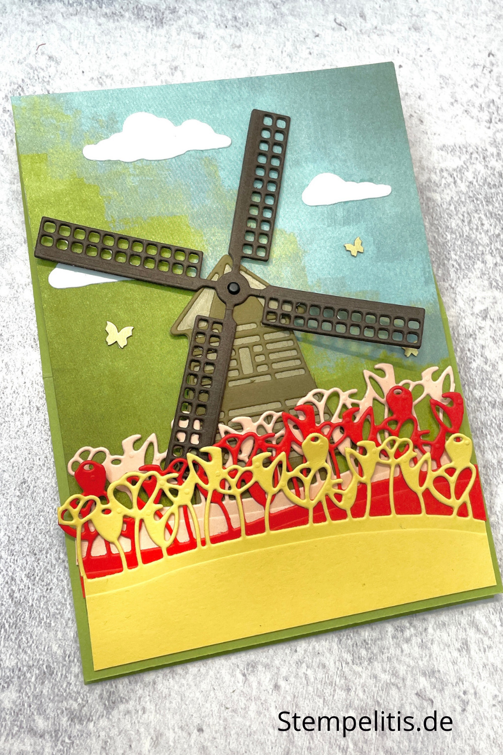 Windmühle, Easel Karte, Karten basteln, Stampin Up, handmade, Anleitung
