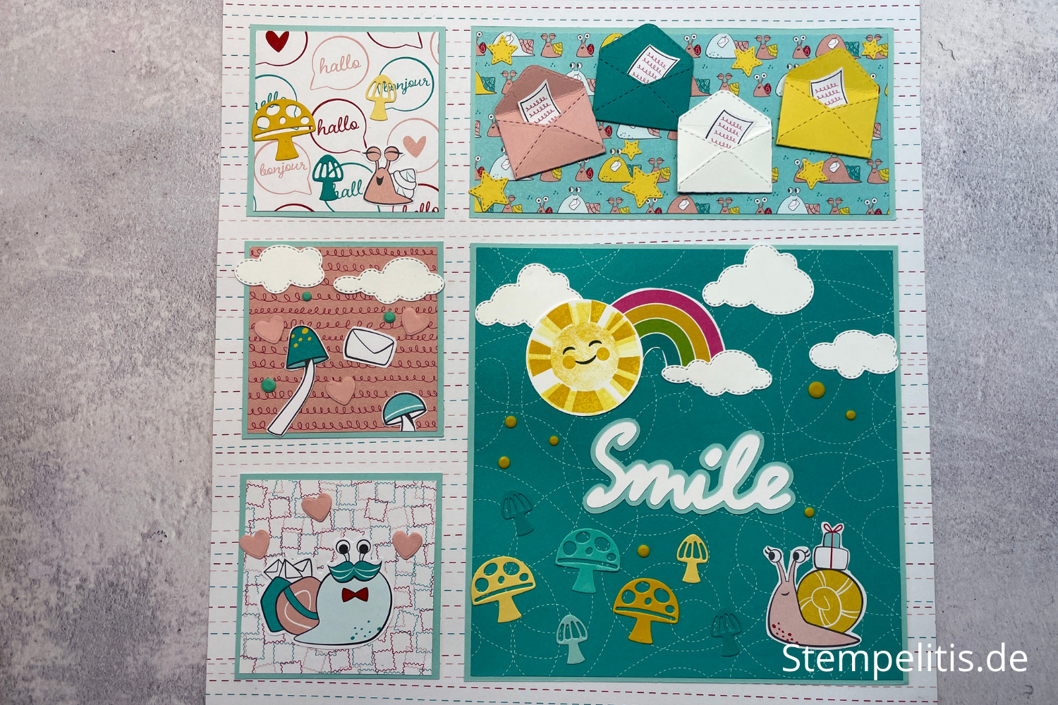 Schneckenpost, Layout basteln, Stampin Up, handmade, Anleitung