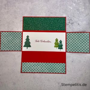 Handgemachte Weihnachtskarte, Stampin Up Karte, Explosionskarte kaufen, Aufklappkarte Weihnachten, Gutschein Verpackung Karte, Geldgeschenk Karte handmade