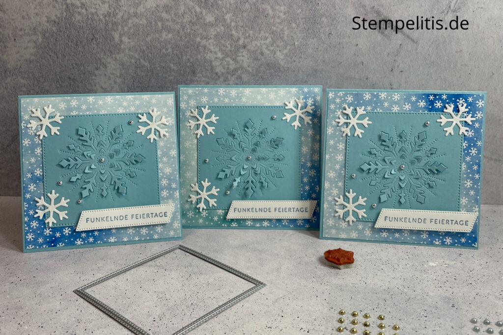 Funkelnde Feiertage, Karten basteln, Stampin Up, handmade, Anleitung, Weihnachten