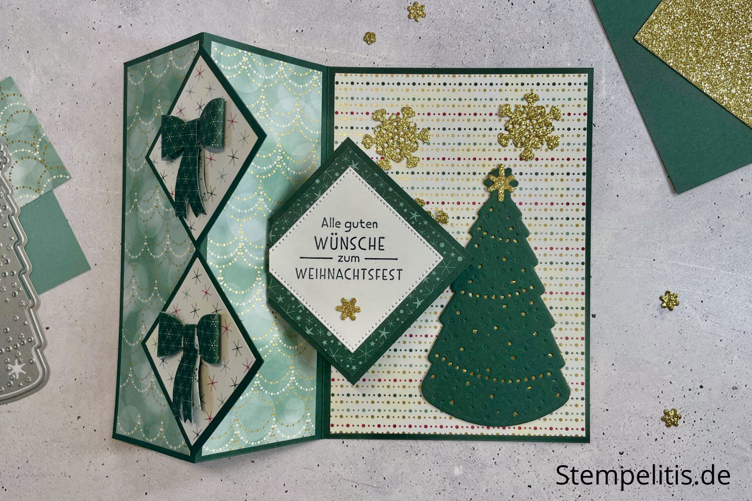 Lichterzauber, Karten basteln, Stampin Up, handmade, Anleitung, Weihnachten