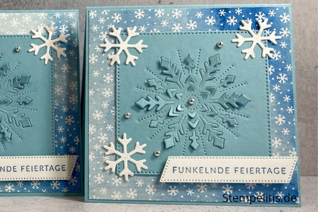 Funkelnde Feiertage, Karten basteln, Stampin Up, handmade, Anleitung, Weihnachten