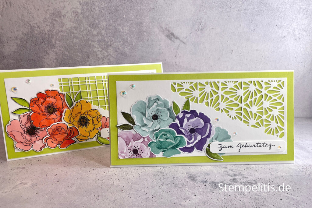 Diagonale Kartenstrukturen, Karten basteln, Stampin Up, handmade, Anleitung