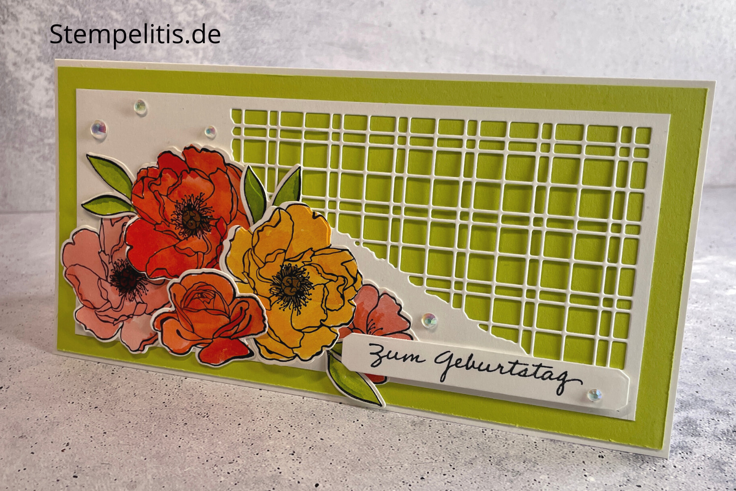 Diagonale Kartenstrukturen, Karten basteln, Stampin Up, handmade, Anleitung