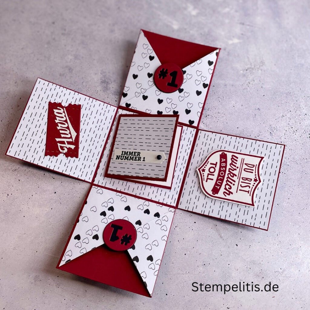 Für den besten Papa, Explosionsbox, Vatertag, handmade, Geschenk, Verpackung